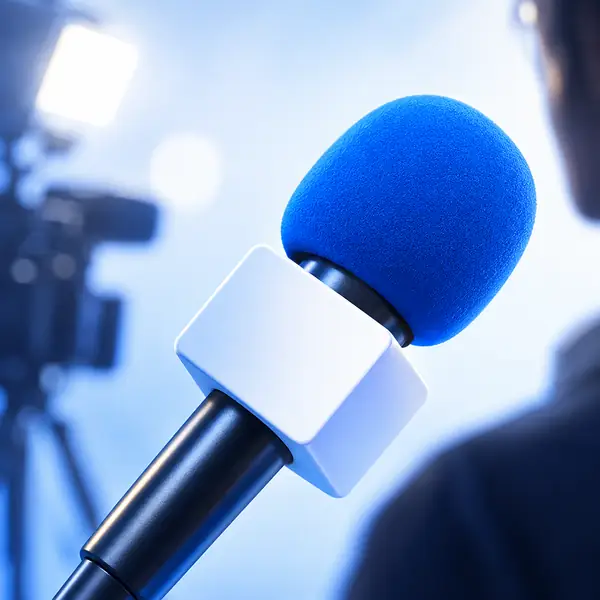 Journalist's microphone icon.