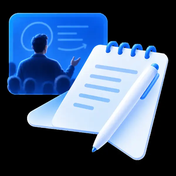 Student lecture notes icon.