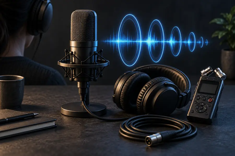 Illustration representing audio prepared for transcription