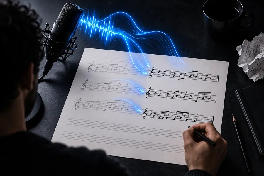 Music transcription software visual
